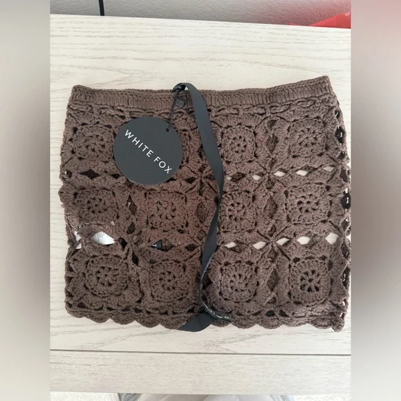 NWT White Fox Boutique I’m Ready Now Crochet Top & Mini Skirt Size XS. - Picture 9 of 10
